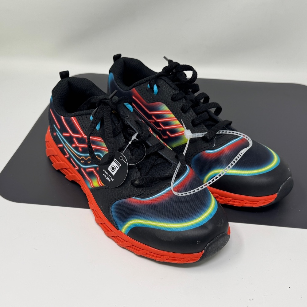Saucony Wind Sneakers Youth Boys Size 5M Black Bright Neon Colors Loud Vibrant